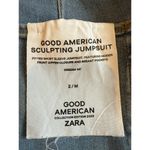 Good American ZARA X ZW Denim Sculpting Jumpsuit Flare Leg, Size 2 Photo 7