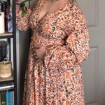 Old Navy Waist-Defined Puff-Sleeve Floral Smocked Midi Dress Photo 0