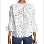 Velvet by Graham Spencer 100% cotton eyelet blouse w/ flare exaggerated sleeves White Size XS Photo 1
