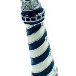 Pacific&Co Lighthouse Brooch Pendant PS& Black White Silver Tone Metal Stripe Ocean Beach Photo 0
