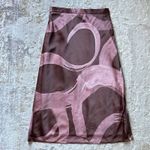Slate + Willow Slate‎ & Willow Brown Pink Abstract Design Satin Slip Skirt - Size Large Photo 2