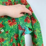 Vintage SKYR Womens L FLAW Green Orange Floral Disco Button Down Shirt Retro Size L Photo 6