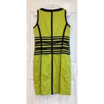 Per Se  Chartreuse Green Black Sleeveless Zip Front‎ Dress Size 10 Photo 4