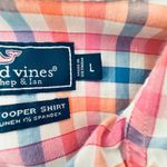 Vineyard Vines Shirt Mens Large Plaid Classic Fit Cooper Cotton Linen Stretch Photo 4