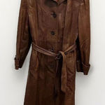VTG Skin Gear Napa Y Ante Soft Brown Leather Dress Coat With Belt Size M Photo 0