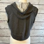 Reebok Cropped Sleeveless Hoodie Charcoal Gray-Medium Photo 1