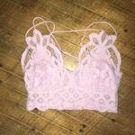 Free People  Adells longline pink lacy v-neck strappy bralette Photo 1