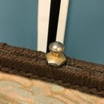 Antique handmade Victorian petit‎ point needlepoint sterling Purse clutch bag Green Photo 2