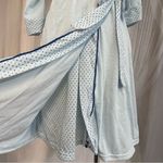 LATI Nightgown Sleepwear Light Blue Robe Set Polka Dot Trim Size M Photo 2