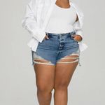 Good American NWT  Bombshell Cutoff Denim Shorts 18, BLUE646 Photo 4