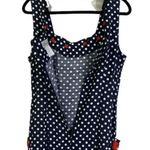 LESLIE LUCKS Blue & Red Ribbon Polka Dot Pin Up Sailor Dress Size 10 Photo 7