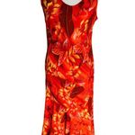Jams World Vintage 90s Red Hibiscus Flower Hawaiian Maxi Dress Photo 0