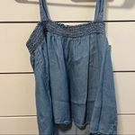 American Eagle Old Navy Blue Flowy Tank Top Photo 2