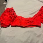 We Wore What  COCO SOLID OBE RUBY RED TOP WOMENS SEXY CROPPED XS Photo 4