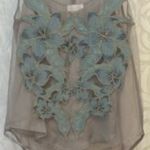 Miss Me Embellished Mesh Sleeveless Tank with Camisole in Jasmine Combo sz S EUC Photo 1