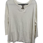 Chico's  VNeck Metal Detailed White Long Sleeve size 3 (XL) modern minimalist Photo 0