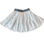 Ramy Brook  Mickey white mini skirt with blue embroidered waist size 0 Photo 1