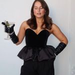 ZARA top Black Strapless Peplum Corset ruffle voluminous party cocktail Photo 1