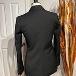 H&M Vintage Y2k Tuxedo Satin Blazer Rave Work Preppy Formal Evening Fit Flare One Button Photo 3