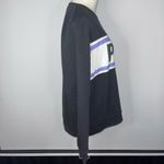 PINK - Victoria's Secret PINK VICTORIA’S SECRET Black White Purple Sweatshirt Medium Pullover Photo 4