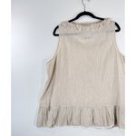 Johnny Was 4 Love And Liberty Womens Top Beige Embroidered Floral Ruffle Tank XL Photo 7