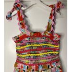 Celia B Nilsa Dress Floral Tiered Midi Size XL NWT Scalloped Details Tie Straps Pink Photo 3