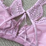 Victoria's Secret Victoria’s Secret Pale Pink Lacy Triangle Bralette Bra Size Small Angel Wing EUC Photo 3