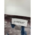 Avenue Top Women 18/20 White Purple Blue Tie Dye Long Sleeve Scoop Neck Photo 4