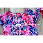 Lilly Pulitzer  Ophelia‎ Plumeria Pink in Hollidaze Knit Swing Dress XS Colorful Photo 4