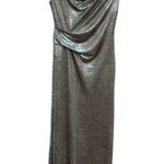 Connected Apparel NWOT 8 Women’s Formal Gown Dress Silver Taupe Cowl Neckline Photo 0