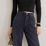 Alexander Wang Chain Embellished Off the Shoulder Black Long Sleeve Top Photo 2