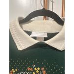 Green heart cottage core granny sweatshirt vintage peri Goff Large women’s Photo 2