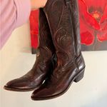 Dan Post Womens   Red Leather Cowboy Western Boots  Size 7M USA Photo 2