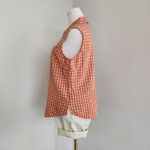 American Vintage Vintage 90s CWS Casual WorkStyles Red Yellow Plaid Sleeveless Button Down Top L Photo 5