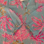 Lilly Pulitzer New  Elsa Top Long Sleeve Blouse Royal Coral Women’s Medium Photo 10