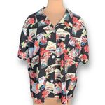 Vintage Copa Cabana Shirt Black Camp Collar Hawaiian Floral Print Short Sleeve Size undefined Photo 1