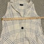 Anthropologie  Maeve Linen Blend Long Striped Vest Cream Size 10 Neutral Cardigan Photo 6