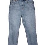 Topshop Jeans Women 4 28" Blue Straight Light Wash High Rise Fading Whiskering Photo 0