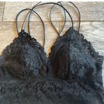 Victoria's Secret PINK Lace Bralette Medium Fairy Crochet Romantic Black Babydoll Photo 0