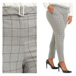 Calvin Klein NWT Windowpane Skinny Pants SIZE 16W plaid gray Mid Rise Photo 0