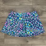Lilly Pulitzer Luxletic Aila Skort Hydra Blue Dandy Lions Pink Skirt Size Large Photo 1