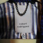 Robert Rodriguez  Navy Printed Blazer Jacket Long Sleeve Office Size 6 Photo 4