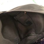 Black gold synthetic leather backpack butterfly rhinestone charms chains zipper Photo 3