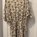 Molly Bracken  Anthropologie Ecru Floral Print Romper Size Large Shoulder Outs Photo 3
