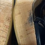 Coach  Judith Black Patent Leather Cork Wedge Sandals Photo 6