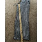 Briggs Linen Blend Striped Wide Leg Pants Size Medium Coastal Beachy Boho Blue Photo 6