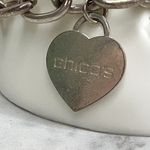 Chico's Silver Tone Beaded Heart Charm Toggle Bracelet Photo 2