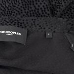 The Kooples  Paris Moon Dots Black Burnout Sheer Silk Blouse‎ Puff Sleeve Size 6 Photo 9