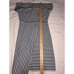 Hutch Off Shoulder Dress Size S Blue White Striped Knit Asymmetrical Nautical Photo 8