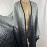 Belldini Gray & Black Print Knit Woven Drape Duster Cardigan Open Sweater M Size M Photo 2